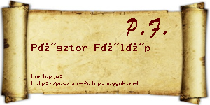 Pásztor Fülöp névjegykártya