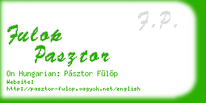 fulop pasztor business card